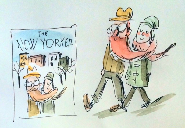 O making-of de Liniers para a capa mais recente da New Yorker