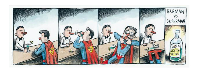 Barman vs. Superman, por Liniers