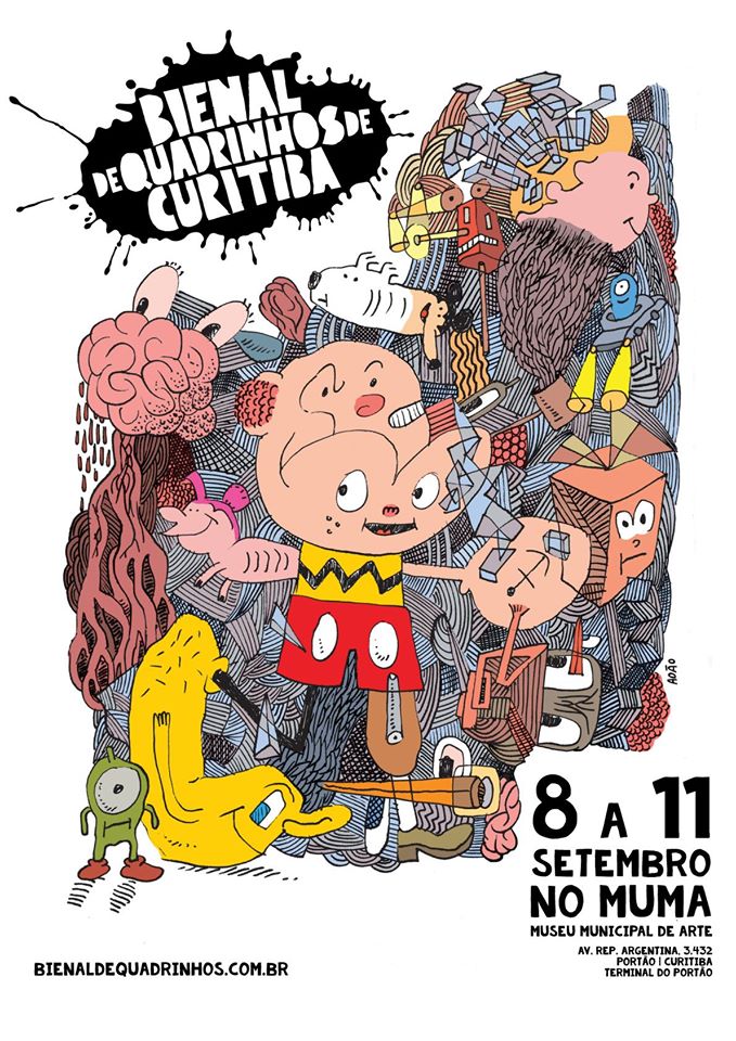 Outro cartaz para a Bienal de Quadrinhos de Curitiba, por Adão Iturrusgarai