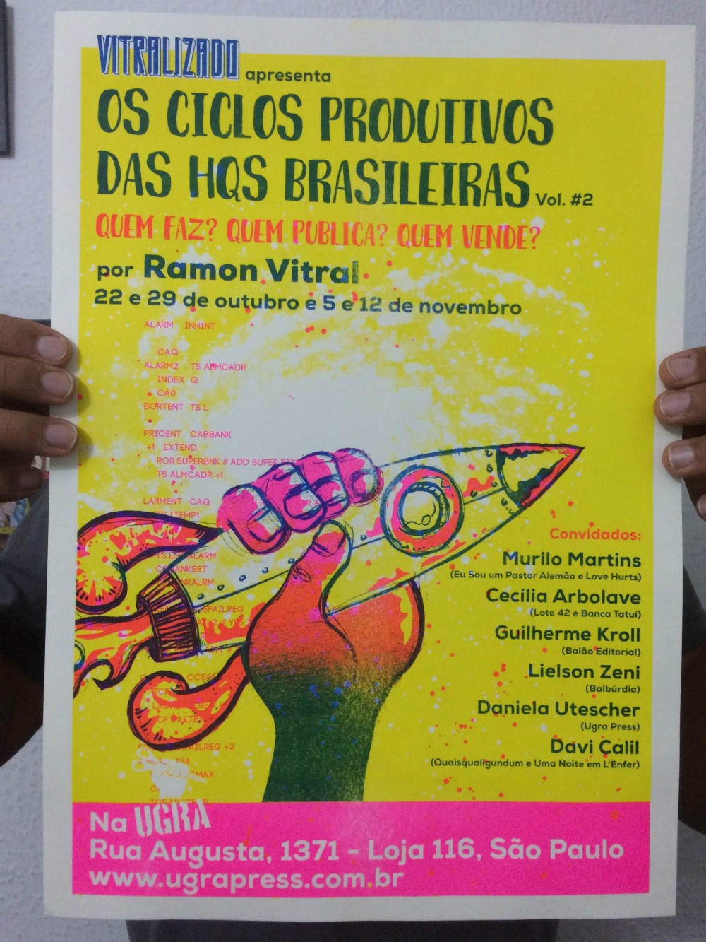 O cartaz do curso Os Ciclos Produtivos das HQs Brasileiras – Vol. #2
