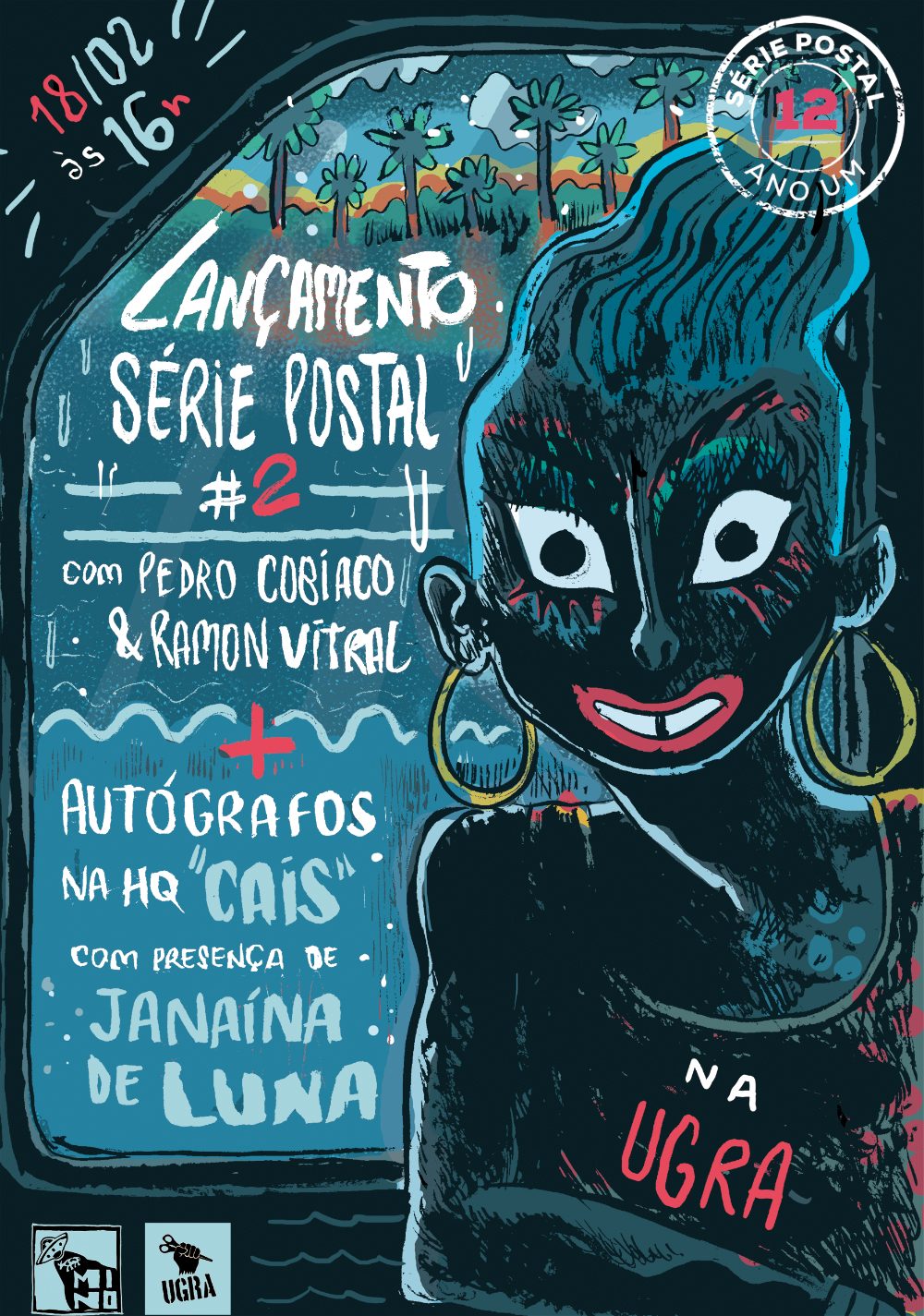 Série Postal: o cartaz produzido por Pedro Cobiaco para o lançamento do segundo número da coleção