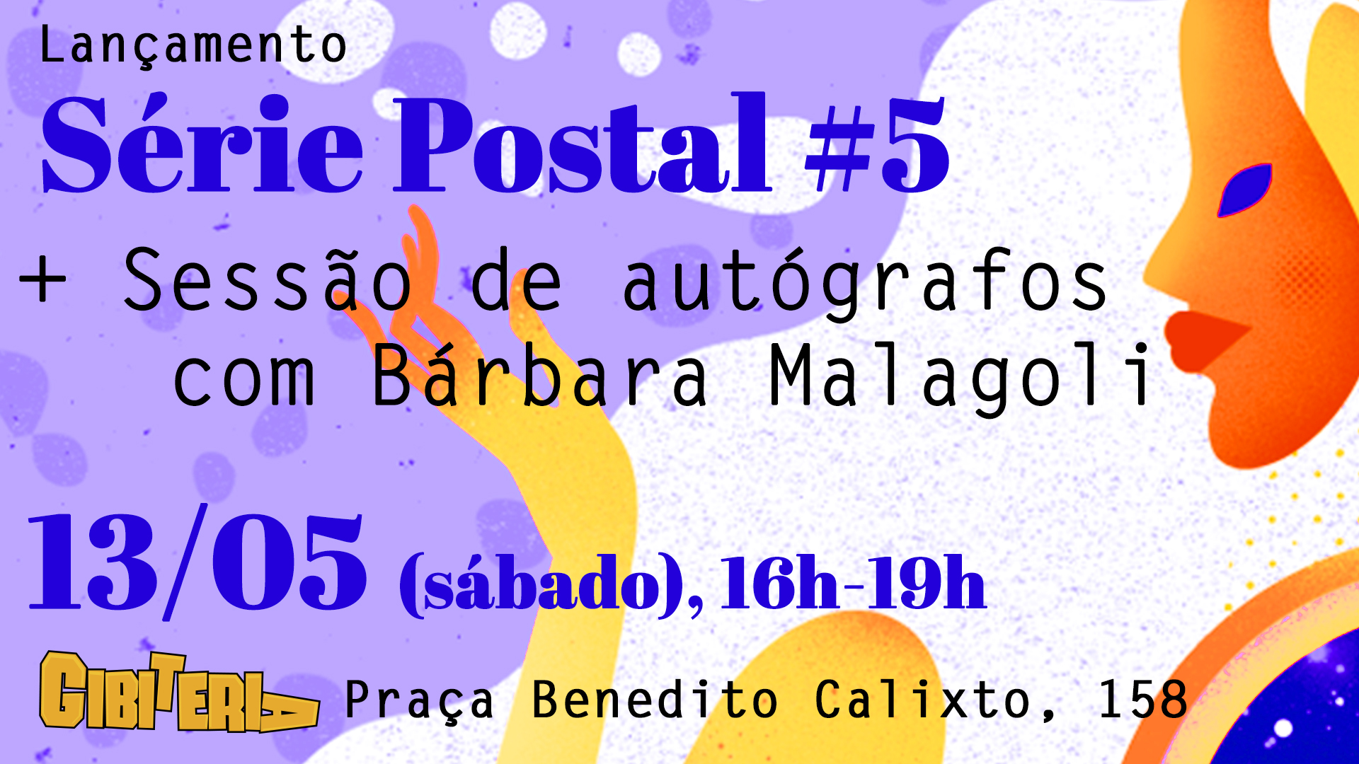 Série Postal: Bárbara Malagoli lança o quinto número da coleção na Gibiteria, sábado (13/5), a partir das 16h