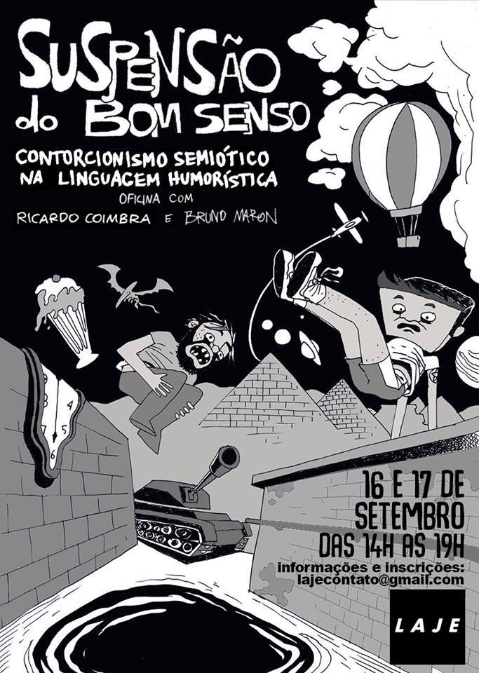 Suspensão de Bom Senso: estão abertas as inscrições para a oficina de quadrinhos de humor com Ricardo Coimbra e Bruno Maron na Laje
