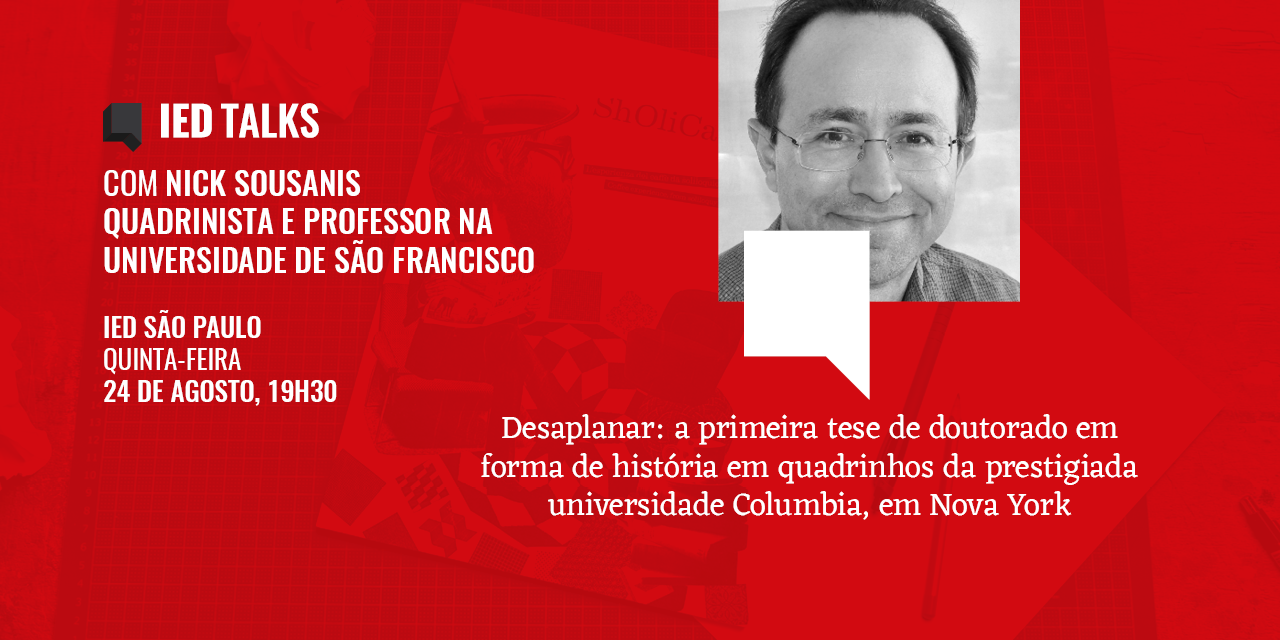 Estão abertas as inscrições para o bate-papo gratuito com Nick Sousanis, o autor de Desaplanar, no IED São Paulo