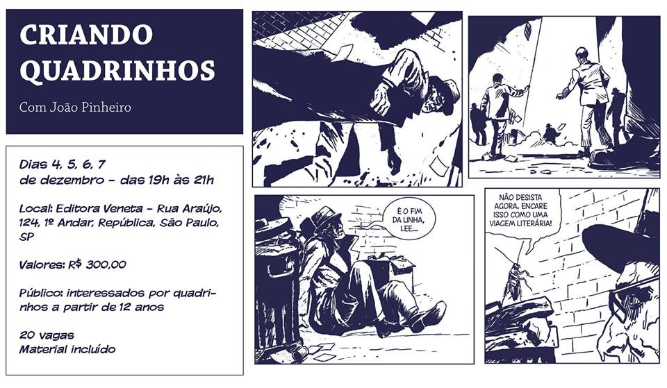 Estão abertas as inscrições para o curso Criando Quadrinhos, com o quadrinista João Pinheiro, em São Paulo