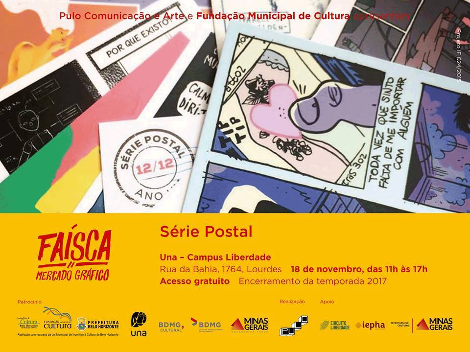 Sábado (18/11) é dia de Faísca em Belo Horizonte, com lançamento da 11ª edição da Série Postal