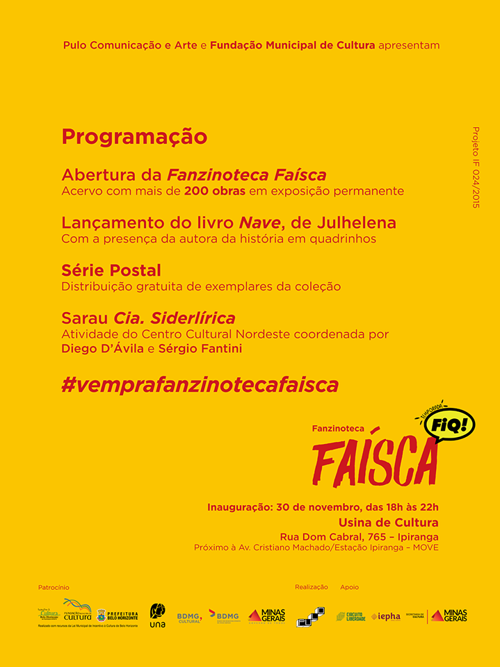 5ª (30/11) é dia de inauguração da Fanzinoteca Faísca em Belo Horizonte