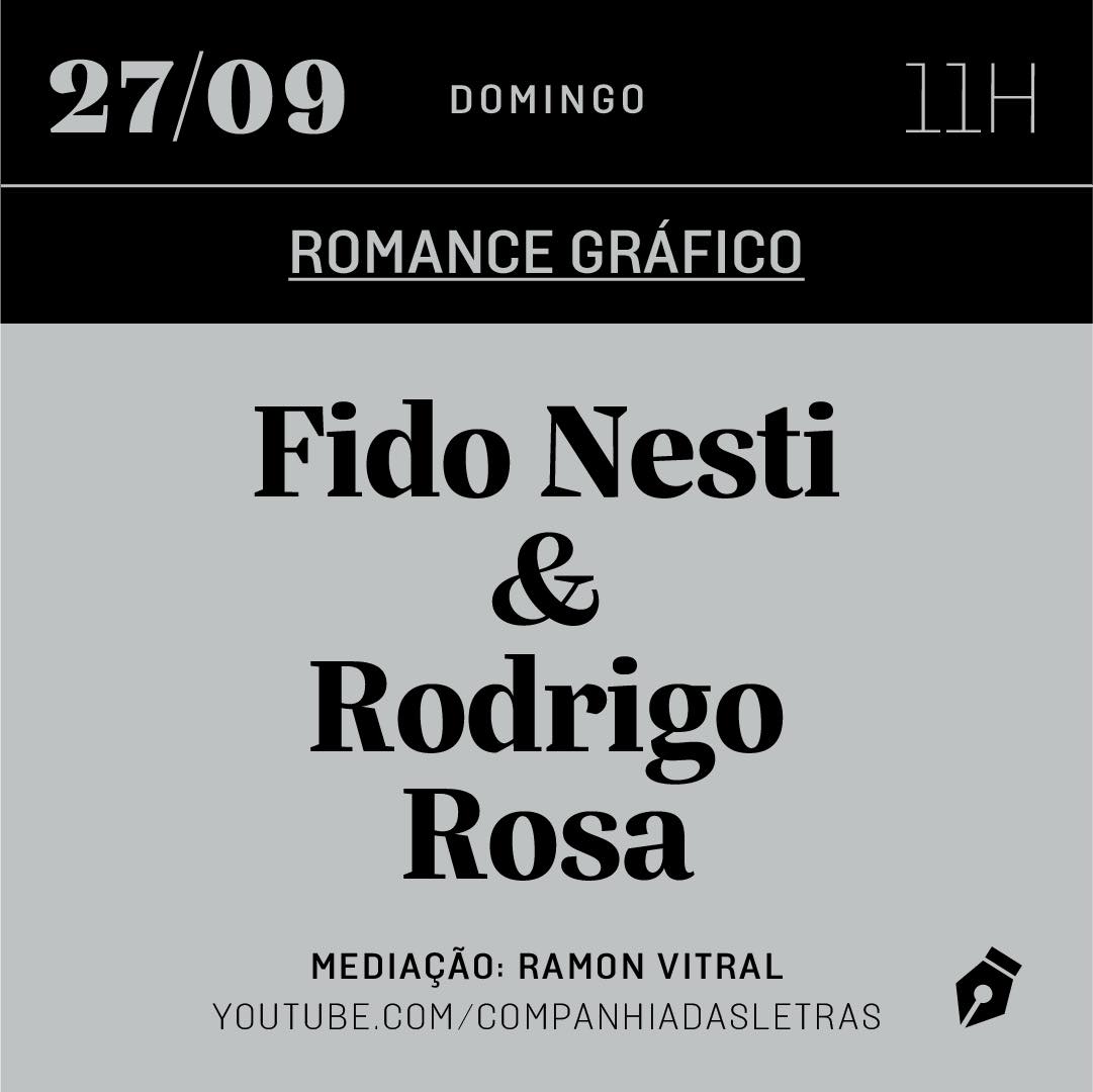Domingo (27/9) é dia de papo com Fido Nesti e Rodrigo Rosa sobre adaptação de literatura para HQs